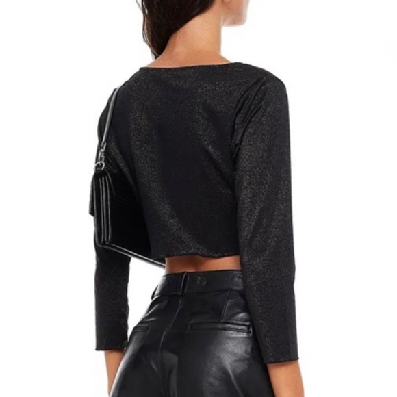 NEW ONIA BLACK METALLIC CROP TOP - Picture 5 of 9